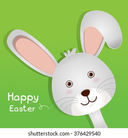 Easter cute bunny Vector illustration
