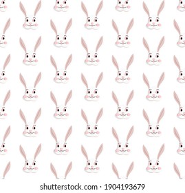 Easter cute cartoon bunny seamless pattern.