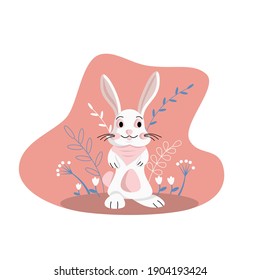 Ostersüßer Cartoon-Hase, Vektorgrafik.