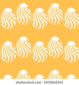 Easter cute cheerful ornament with Easter eggs. Vector illustration.
