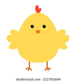 Easter Cute Chicken. Cute little baby chicken isolated on a white background.