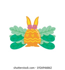 Icono plano de conejito naranja de Semana Santa