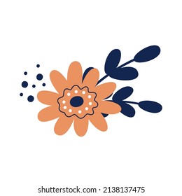 Easter cute spring flower bouquet. Flat vector illustration