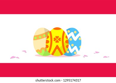 Easter day with 3 decoration eggs
