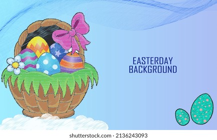 easter day background, with colorful eggs design, vector illustration