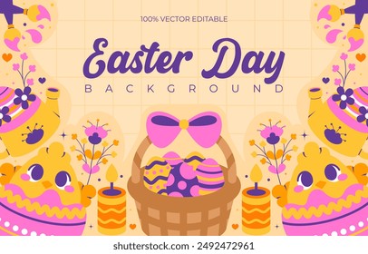 Easter day background with patterns vector illustration