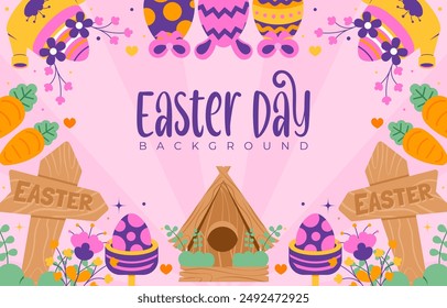 Easter day background with stripes vector illustration