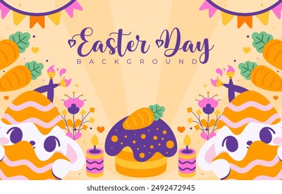 Easter day background with stripes vector illustration