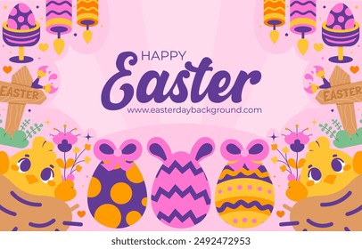 Easter day background with stripes vector illustration