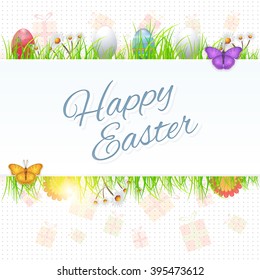 Easter Day Background, Vector Greeting Card Design