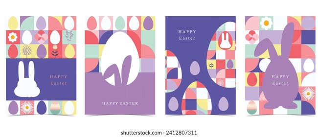 Fondo del día de Pascua para diseño vertical a4 con estilo geométrico