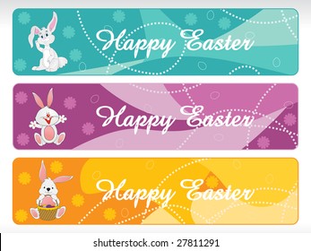  easter day banner with cute bunny