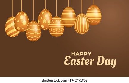 Diseño de banners para el Día de Pascua. Ilustración realista del huevo. Usable para sitio web, antecedentes y banner.