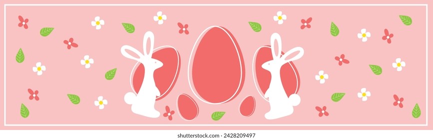 Easter Day banner design on pastel pink background