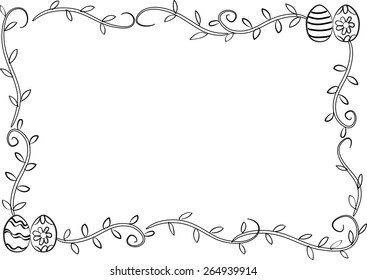 Easter Day black and white border
