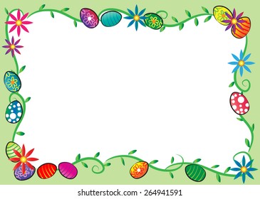 Easter Day border with green background