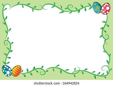 Easter Day border with green background