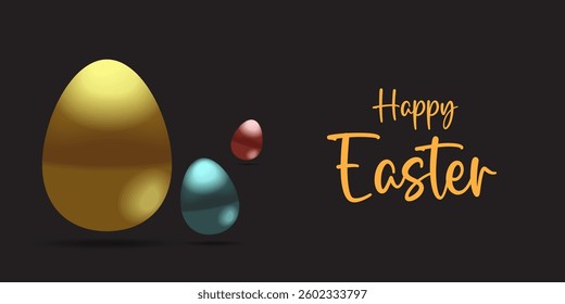 Easter day card, poster, flayer and banner template with Easter eggs in the nest on green, blue, yellow, white and pink background.Greetings and presents for Easter Day with copy space in flat styling