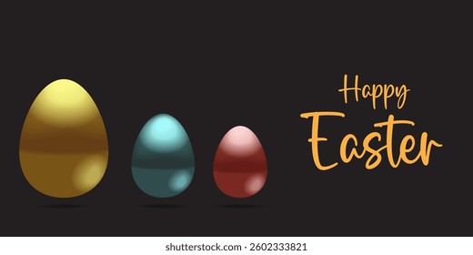 Easter day card, poster, flayer and banner template with Easter eggs in the nest on green, blue, yellow, white and pink background.Greetings and presents for Easter Day with copy space in flat styling