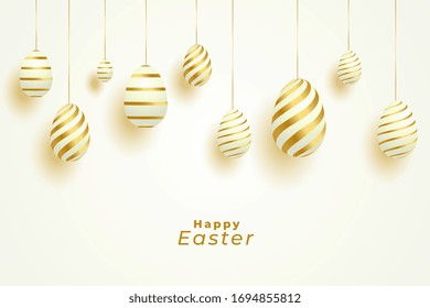 easter day celebration with golden eggs decoration