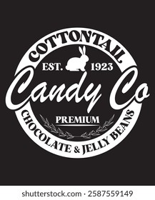  Easter Day Cottontail Candy Co Chocolate And jelly Beans T-Shirt Design