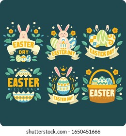 Easter Day Cute Badge Collection