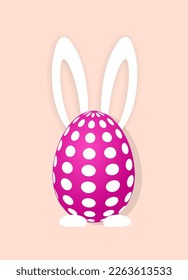 Ostertages-Design. 3d realistischer Ei-Hase. Urlaubsbanner, Webposter, Flyer. Frühlingsosterhintergrund