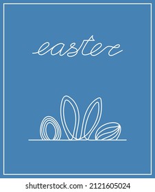 Easter day design. Continuous One Line Easter. Vector illustration for poster, card, banner and other.