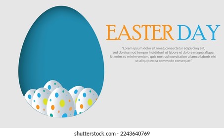Diseño de Pascua. Cajas reales de regalos azules. Abrir caja de regalo llena de objetos decorativos festivos. Banner de vacaciones, afiche web, volante, folleto elegante, tarjeta de saludo, portada. Antecedentes de la primavera