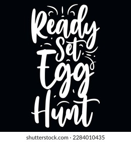 Easter day egg hunt typographic tshirt design