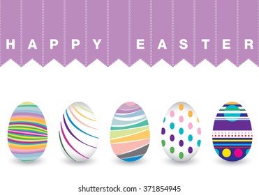 Easter day  for egg isolated on white background. Colorful Chevron pattern for eggs. Colorful egg isolated on white background.
