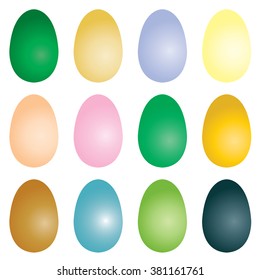 Easter day  for egg isolated on white background. Colorful pattern for eggs.