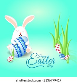 Easter day egg and rabbit