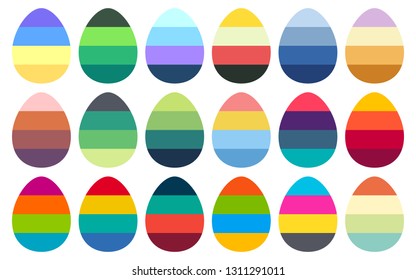 Easter day eggs collection in flat style 