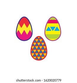 easter day eggs icon design vector template