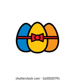 easter day eggs icon design vector template