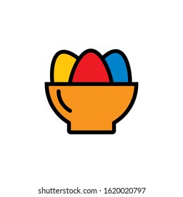 easter day eggs icon design vector template