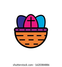 easter day eggs icon design vector template 