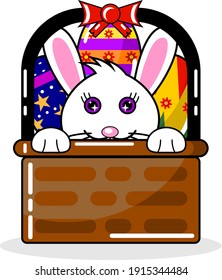 Ostertag mit Eiern und Kaninchen