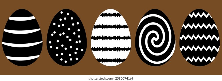 Easter day festival icon with decoration patterns symbols, logo isolated vector illustration, Happy Easter day typography text design, Colorful Easter eggs, Web banner, ,silhouette, line art. eps10