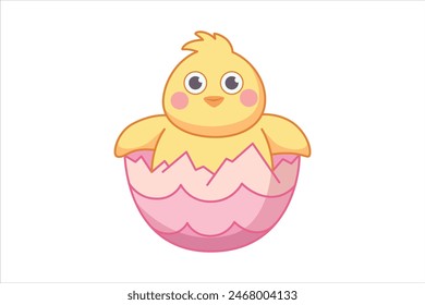 Easter Day Flat Sticker Design