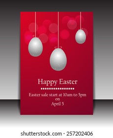 Easter day Flyer, brochure, magazine abd cover template colorful background.