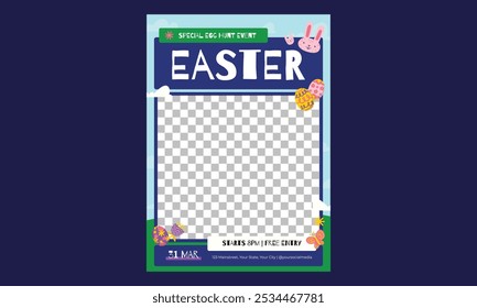 Flyer zum Ostertag. Illustration für Banner, Flyer, Einladung, Broschüre, Poster