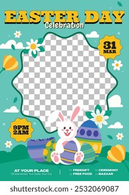 Easter Day Flyer. Vector illustration greeting card, ad, promotion, poster, flyer, web-banner, article.