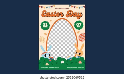 Easter Day Flyer. Vector illustration greeting card, ad, promotion, poster, flyer, web-banner, article.