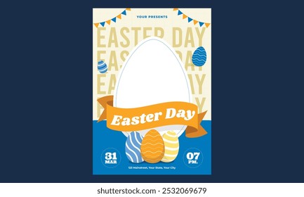 Easter Day Flyer. Vector illustration greeting card, ad, promotion, poster, flyer, web-banner, article.