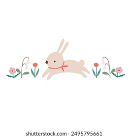 Easter Day, Happy Easter Egg, Bunny with flower, cute bunny rabbit happy 
