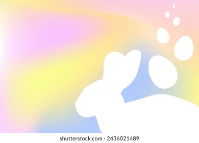 Fondo de vacaciones de Pascua, degradado de color pastel. Diseño de plantilla para póster, banner, tarjeta de felicitación. Ilustración de vector
