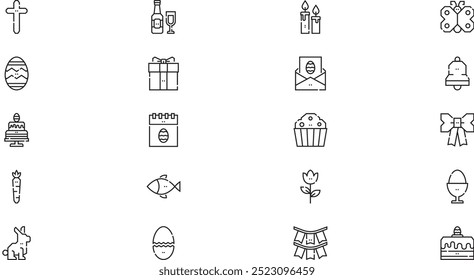 Easter day icons High-Quality Vector Icons Collection with Editable Stroke. Ideal for Professional and Creative Projects.