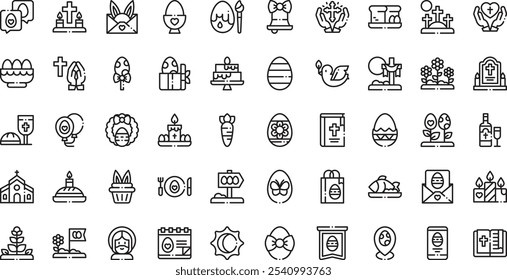 Easter day icons High-Quality Vector Icons Collection with Editable Stroke. Ideal for Professional and Creative Projects.